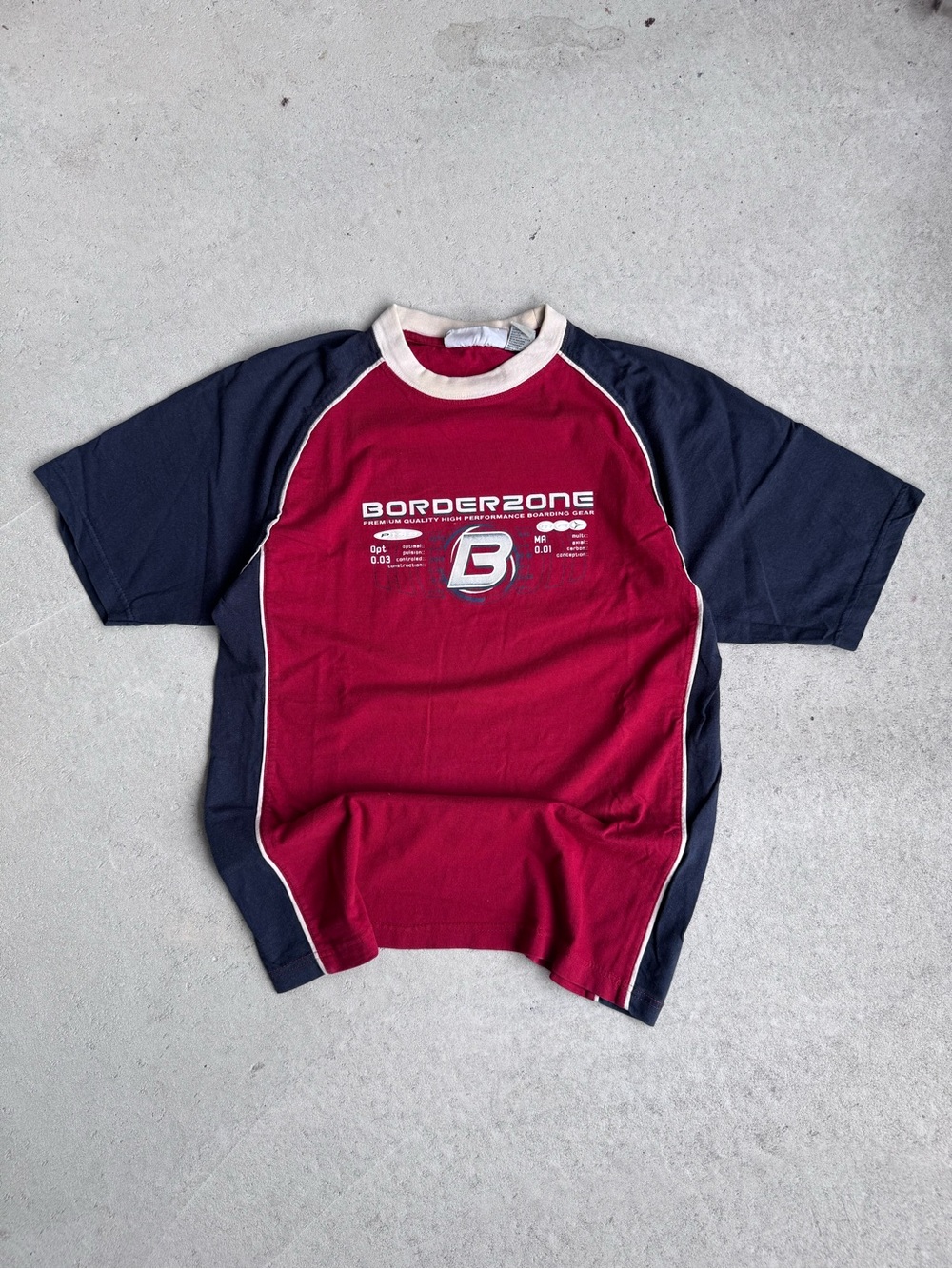 Contrast Raglan Tee in Red & Navy